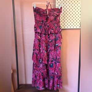 Ulla Johnson Pink and Blue Patterned Maxi Dress